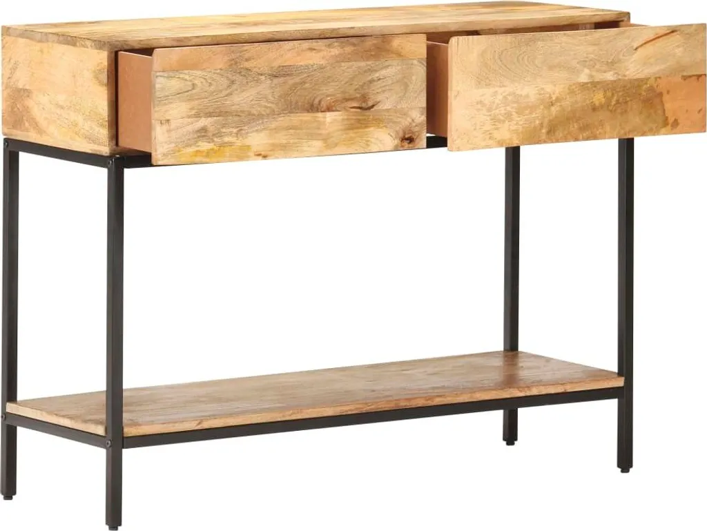 Console en manguier massif 100 cm au style industriel et naturel