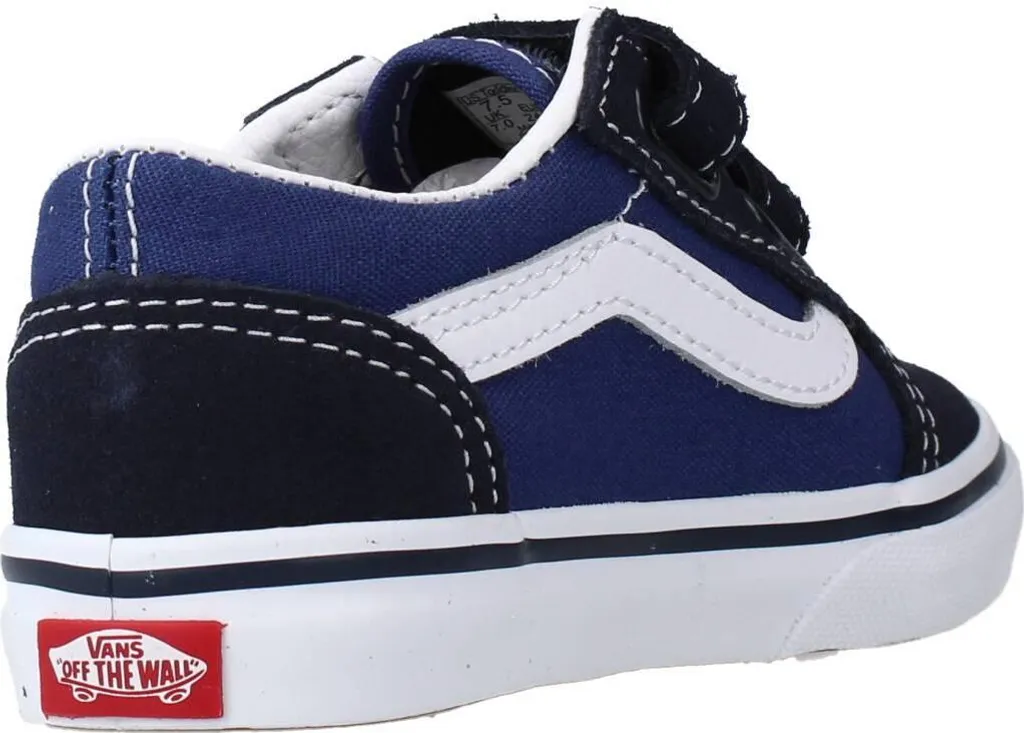 Vans Old Skool V Bleu Enfant : Finis les Lacets avec ces Baskets à Scratch - 3