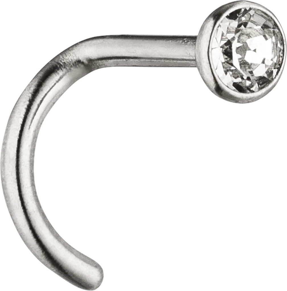 Nasenpiercing Nasenstecker Piercing aus Edelstahl mit 3mm Swarovski Element weiß