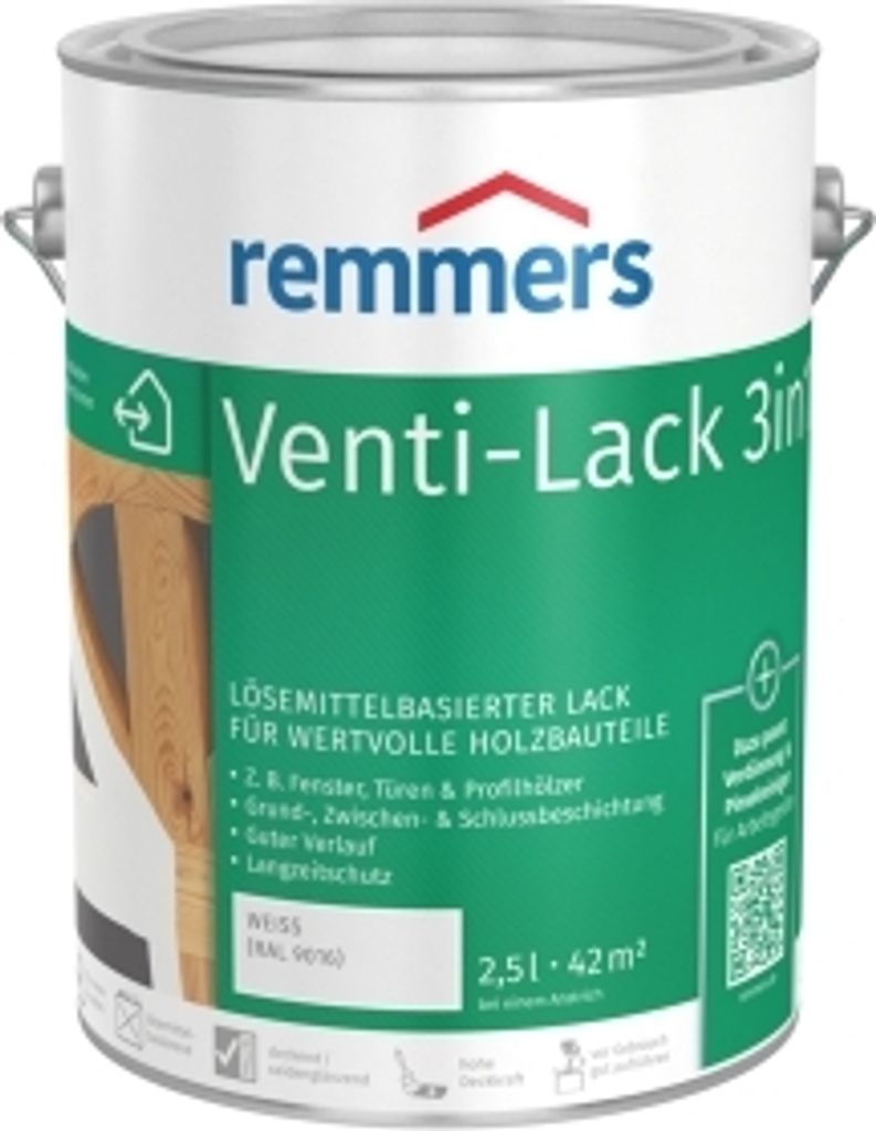 Remmers Venti-Lack 3v1 biela (RAL 9016), 2,5 litra, Obrázok produktu 