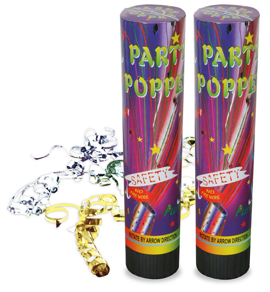 2 Stück Silvester Party Poppers 21 cm Hoch Karneval Fasching Party Halloween Cosplay