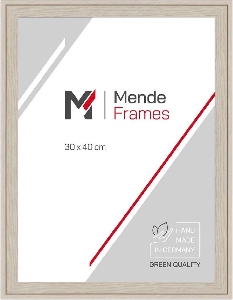 MendeFrames Holzrahmen H120 creme 25x38 cm mit Antireflexglas