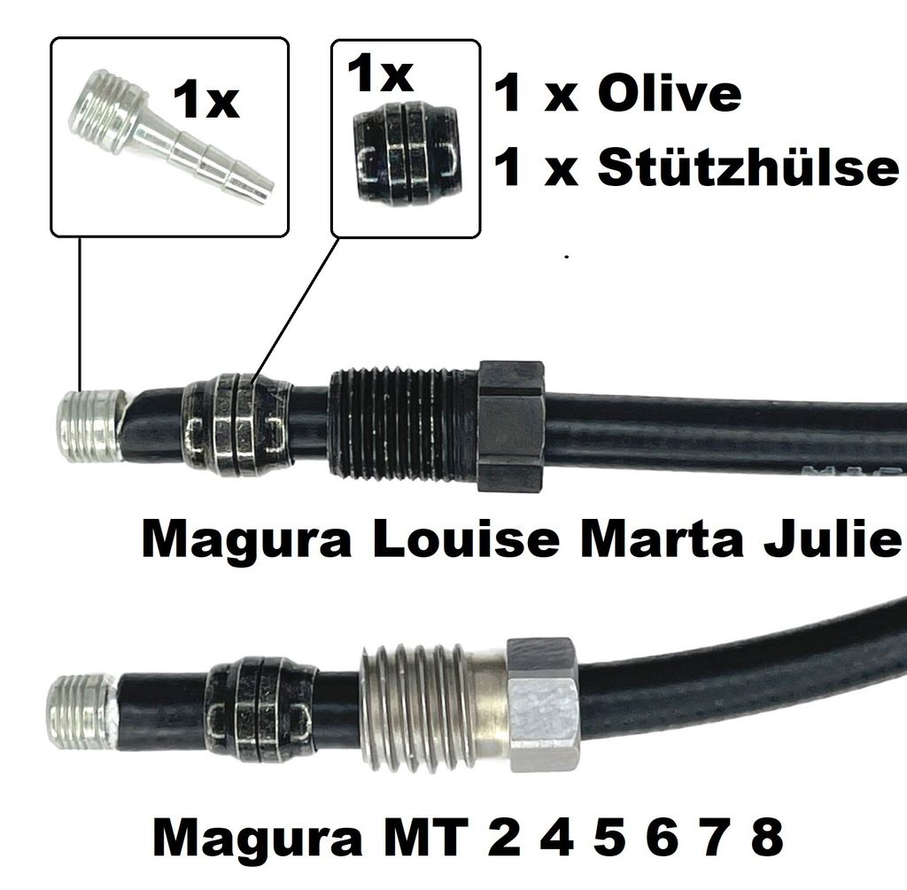Magura Felgenbremse 3 Stück MAGURA Klemmring Olive Hülse für Hydraulik  Leitungen Bremse