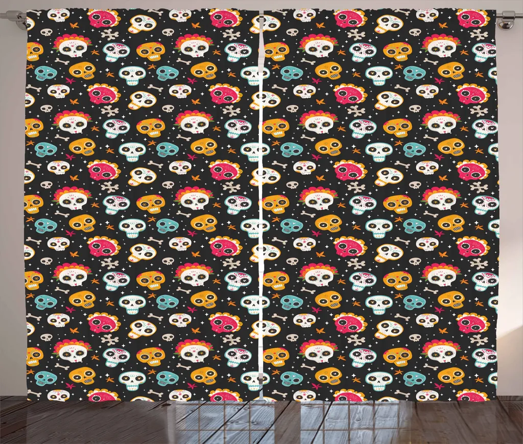 Tende Universali Abakuhaus 280x175 cm - Teschi Messicani Colorati