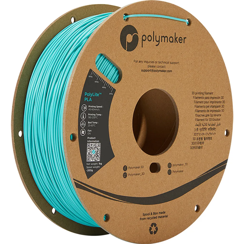 Filament PLA 1.75mm Polymaker PolyLite Silk Teal pour création en 3D - 4