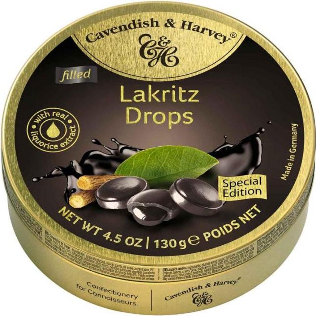Cavendish & Harvey Filled Lakritz Drops 130g Produktbild 