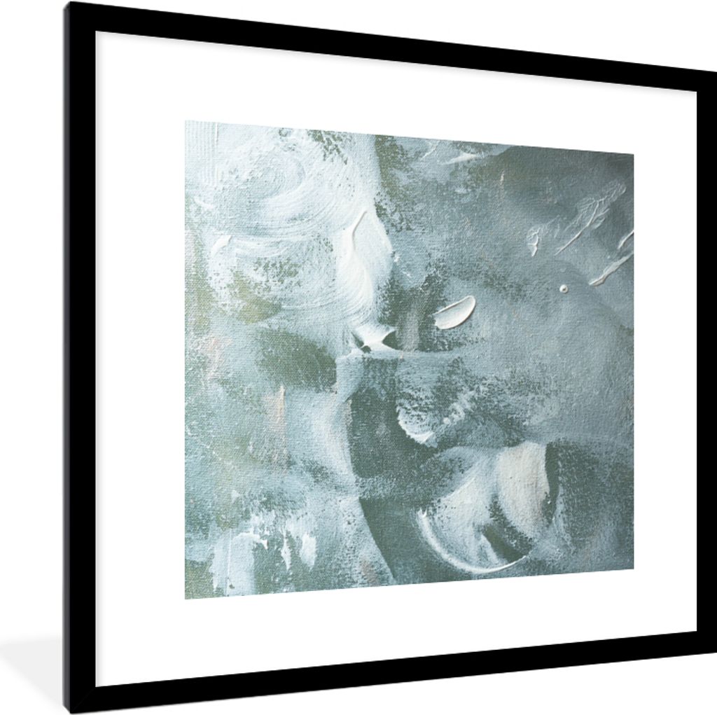 MuchoWow Gerahmtes Poster Acrylfarbe - Strukturen - Abstrakt 40x40 cm - Poster mit Schwarzem Bilderrahmen Wandposter Rahmen Foto Bilder - Poster ...