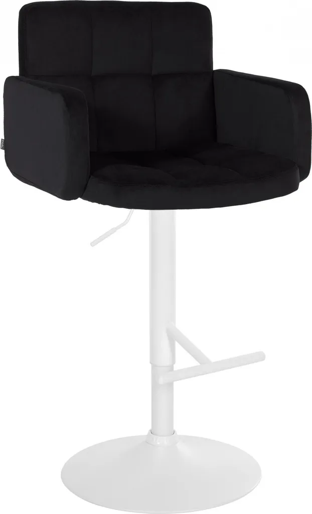Chaise haute Los Angeles en velours noir et structure blanche stable