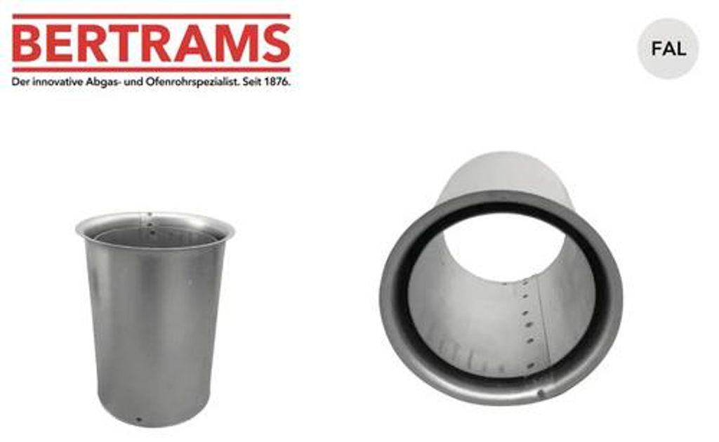 BERTRAMS 032616, Gerades Schornsteinrohr, Silber, Stahl, 15 Produktbild 