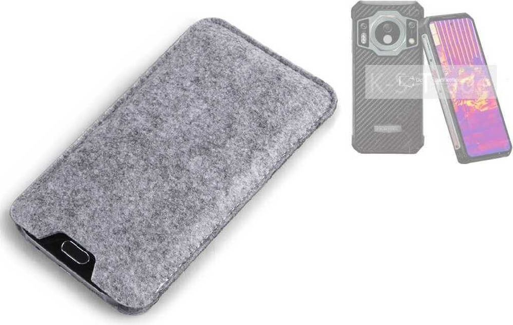 K-S-Trade Filz Handyhülle kompatibel mit Oukitel WP21 Ultra Schutzhülle Filztasche Filz Tasche Case Sleeve Handy Hülle Filzhülle grau