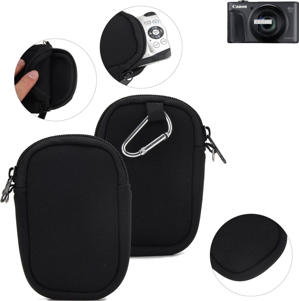 K-S-Trade Kameratasche kompatibel mit Canon PowerShot SX730 HS Schutz-Hülle Kompaktkamera Tasche Travelbag sleeve case Neopren-Hülle Fototasche