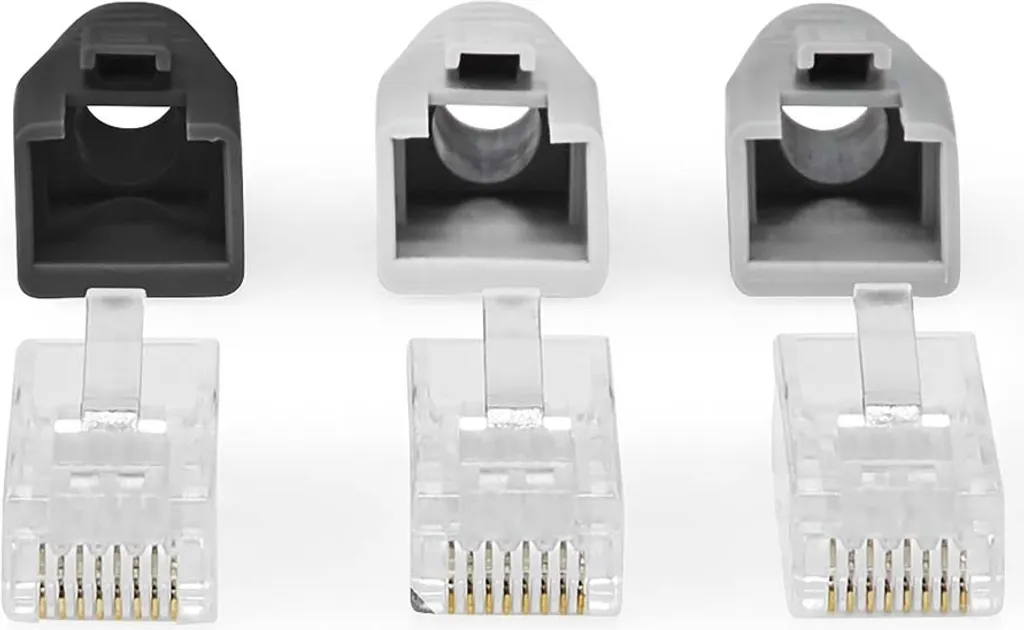 Connettore RJ45 | RJ45 Passante | UTP CAT6 solido/filare | Dritto | Placcato oro | 10 pz. | PVC | Grigio / Nero / Bianco | In scatola