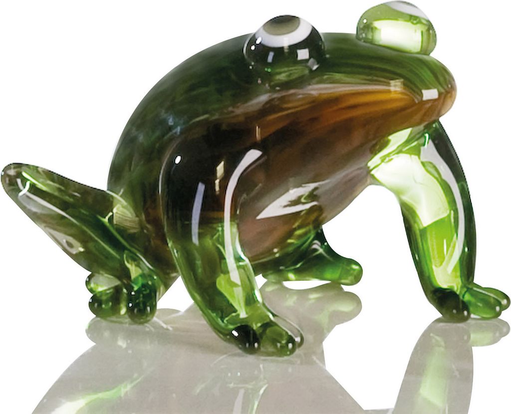 Casablanca by Gilde Dekofigur Skulptur Frosch braun, grün H. 10 cm,77897