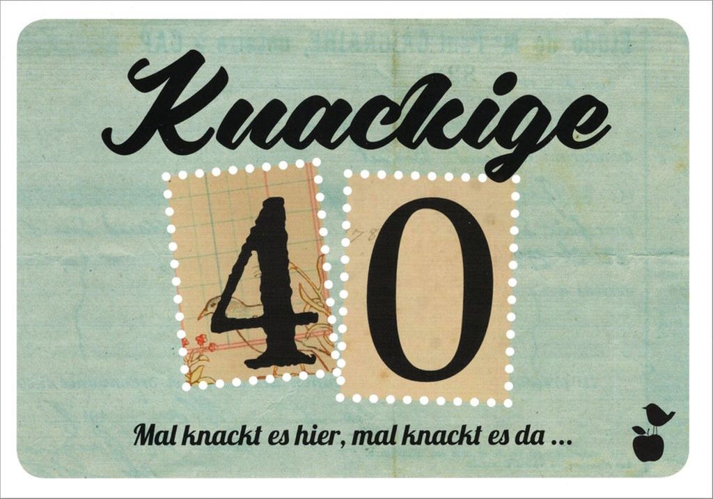 Postkarte MainSpatzen "Knackige 40! Mal knackt es hier, mal knackt es da..."