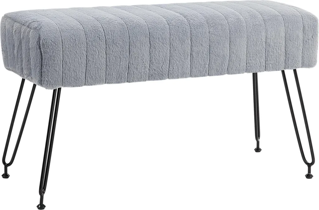 Banc de bout de lit gris rembourré pour chambre moderne et salon cosy