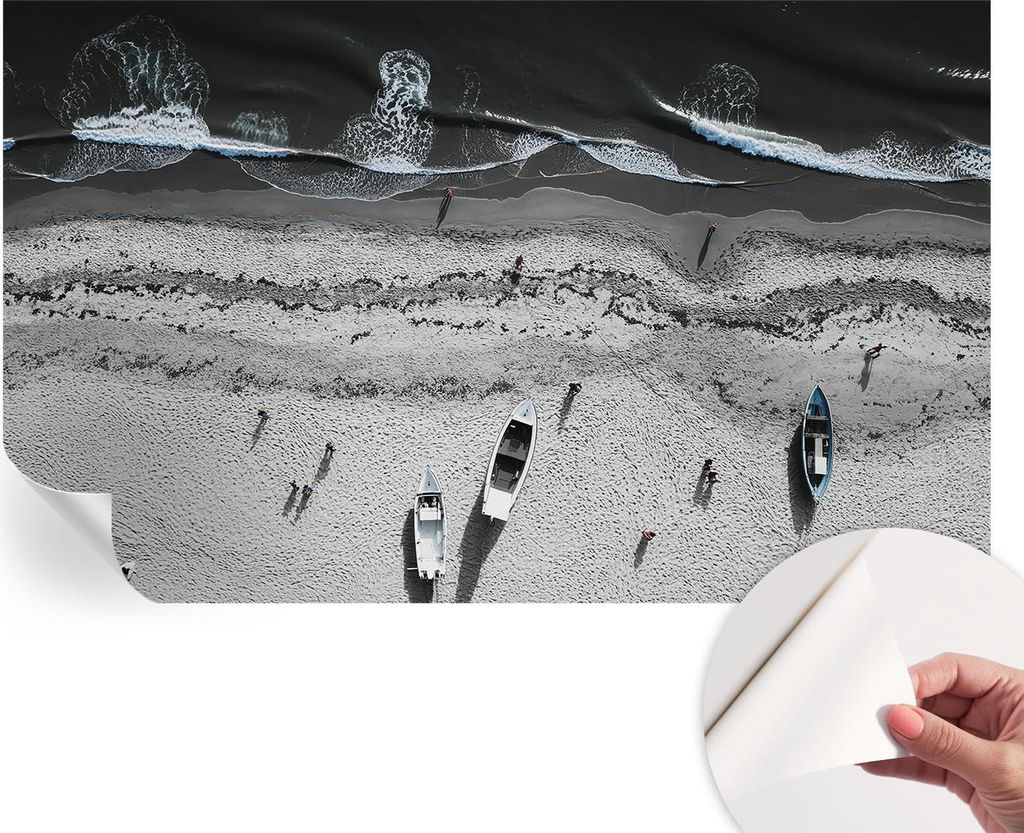 Selbstklebende Wandtapete - Dekorative Tapete für Wohnzimmer - Klebefolie für Wandbilder - Tapetenfolie für Wanddekoration - 416x254 - Strandruhe