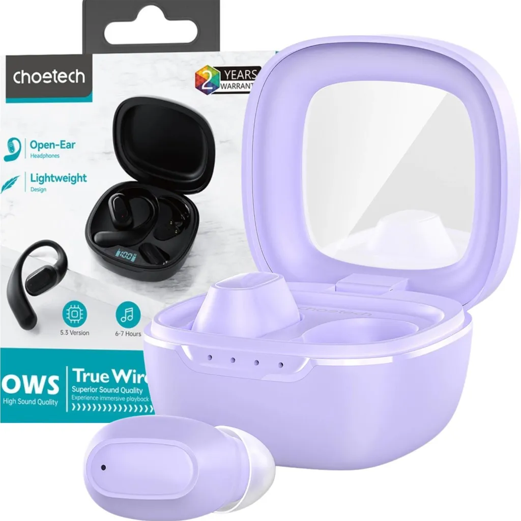 Cuffie Choetech MEMS Wireless Bluetooth 5.3 Viola - TWS Premium