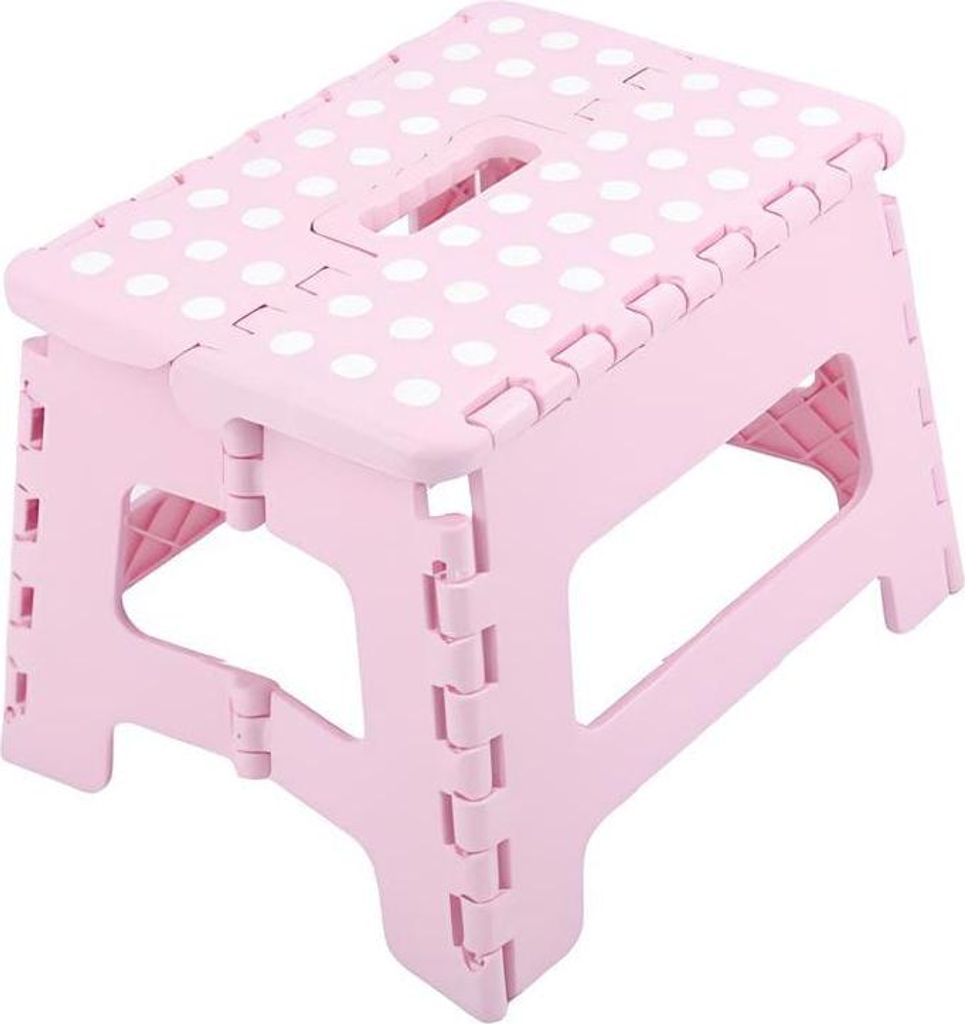 Klapphocker, Klapptritt, Tritthocker Rosa Faltbar H 22cm bis 150KG
