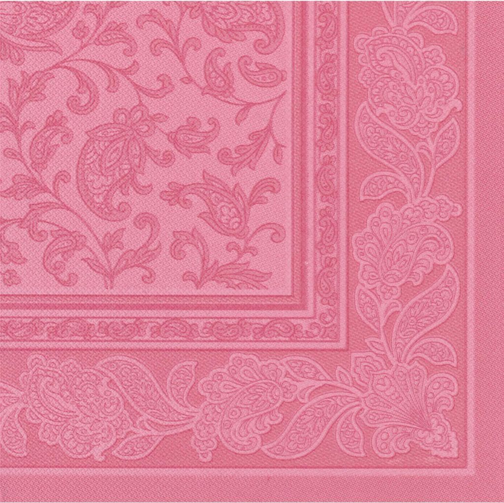 PAPSTAR Servietten 1/4-Falz, 40x40 cm rosa, "ROYAL Collection", Ornamente | Folie (20 Stück)