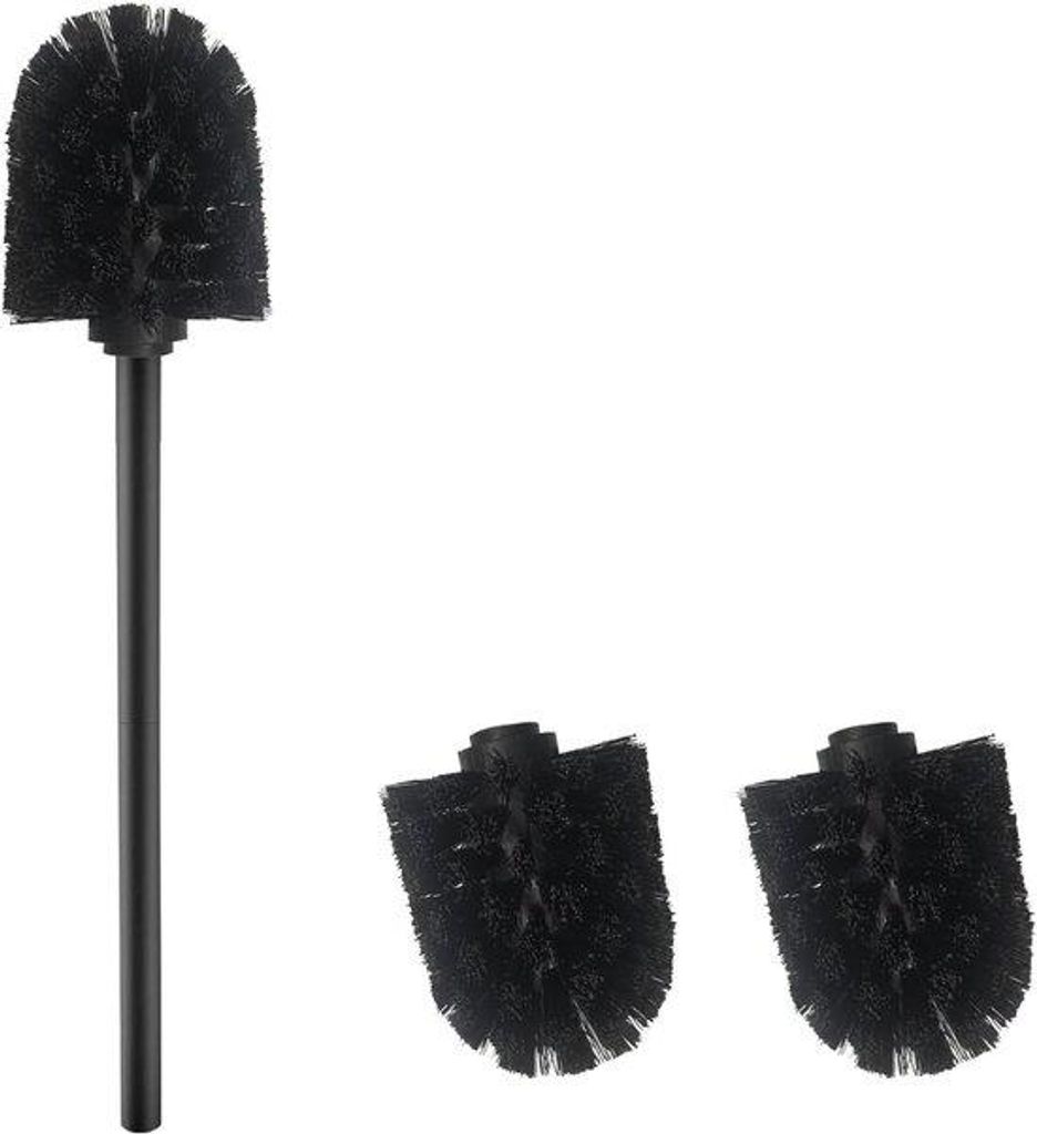 Toiletborstel 2-Kopf schwarz Edelstahl