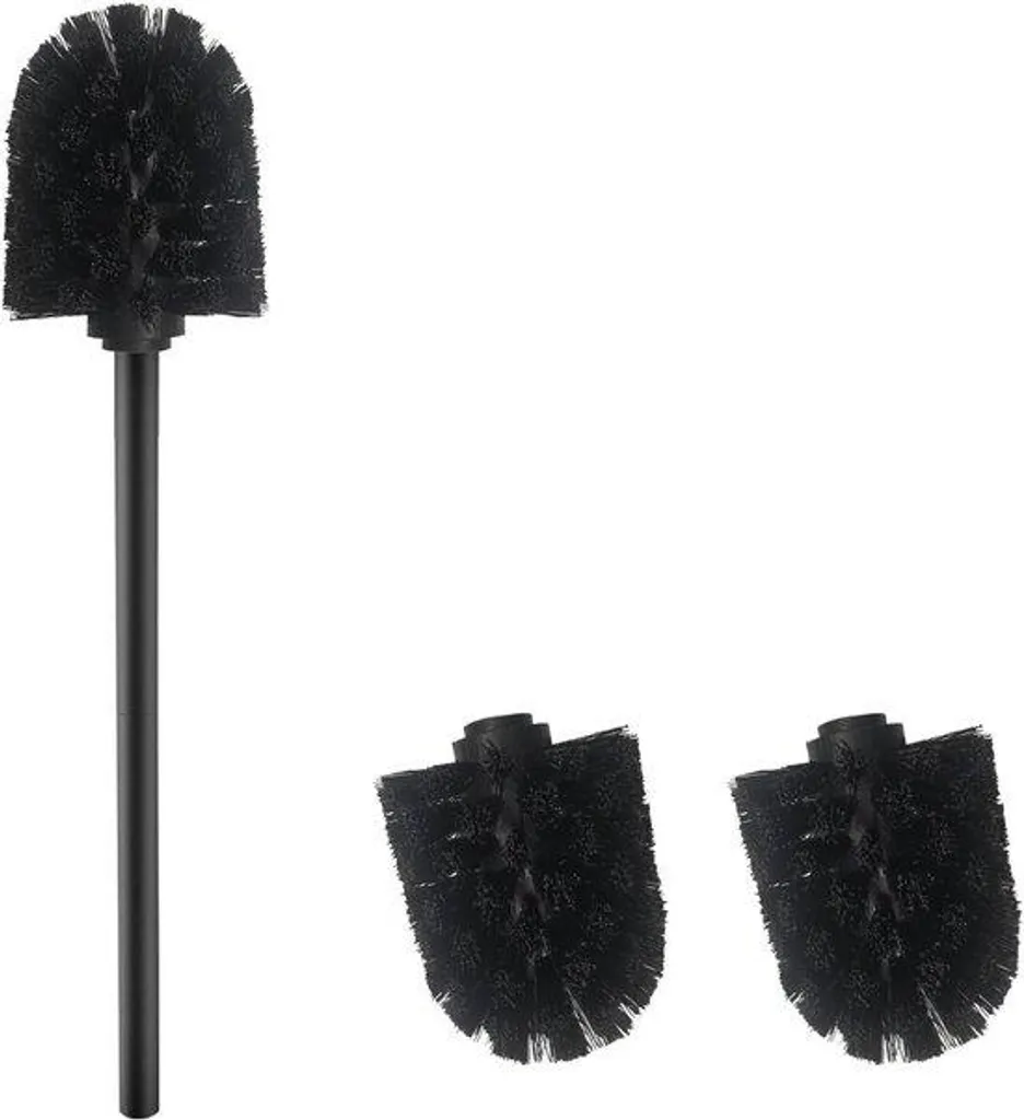 Brosse de toilettes deux têtes inox noir pour éliminer le tartre incrusté