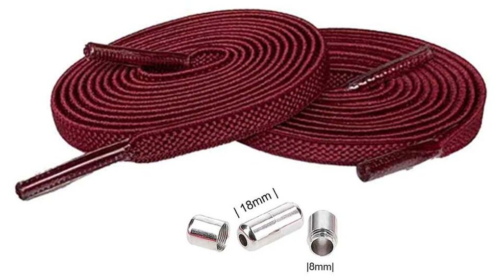 schnuersenkel elastisch rot bordeaux kapseln silber