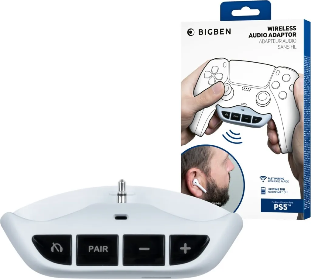 Adaptateur Bluetooth Bigben pour manette PS5 avec prise casque audio