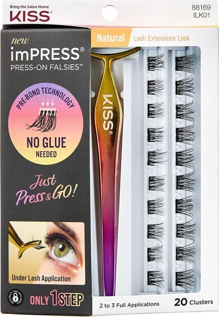 Selbstklebende Kunstwimpern, 20 Stück, Natur Produktbild 