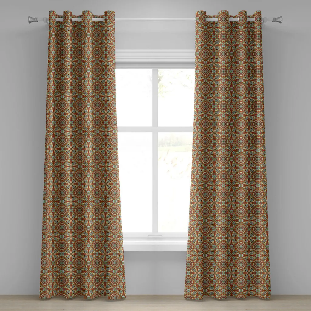 Rideau à œillets ABAKUHAUS Style Bohême Persan Multicolore 280x175 cm