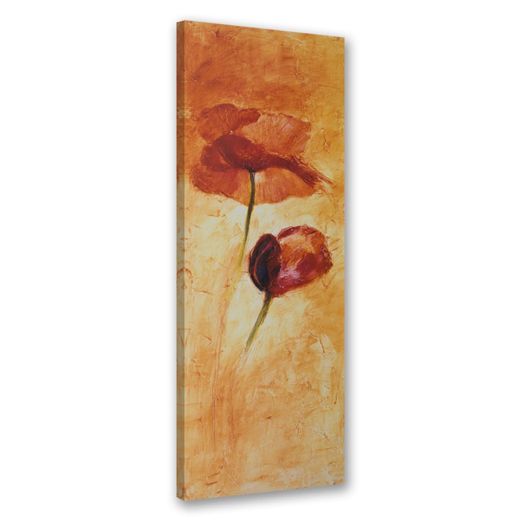 Leinwandbild Zwei gemalte Mohnblumen 40x120 Feeby Orange bild für die wand bereit zum aufhängen
