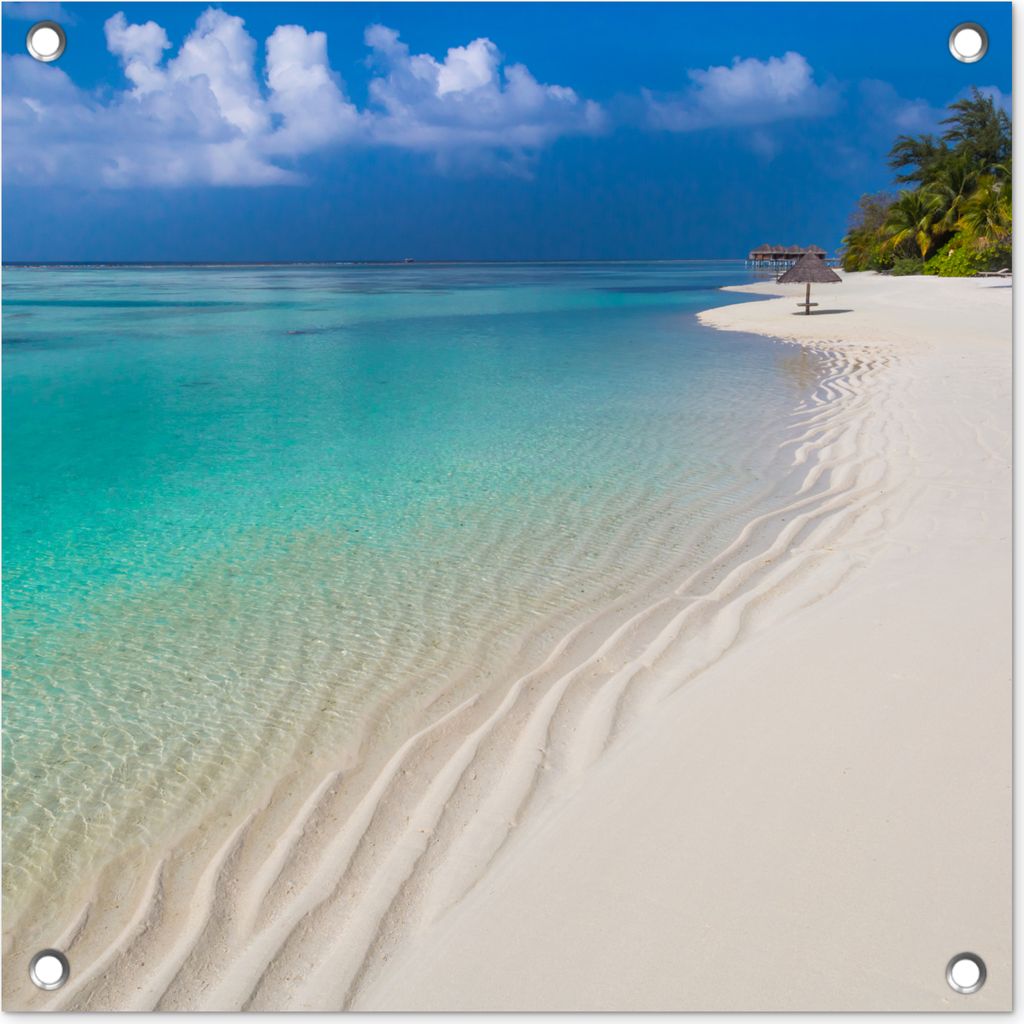 MuchoWow 50x50 cm Outdoor-Poster Gartendeko Sichtschutz Garten Poster für den Garten Meer - Strand - Sommer