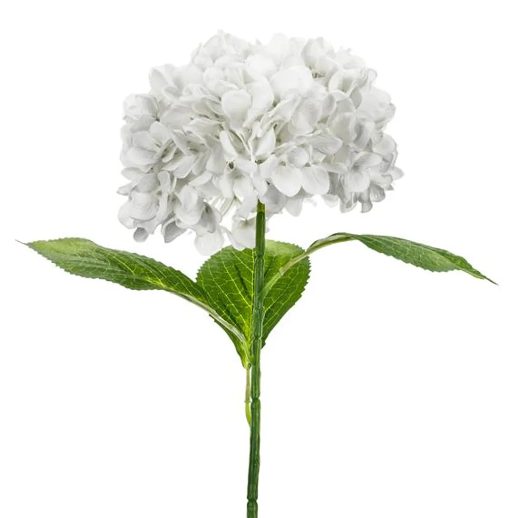 Hortensia blanc artificiel de 69 cm avec pétales au toucher naturel
