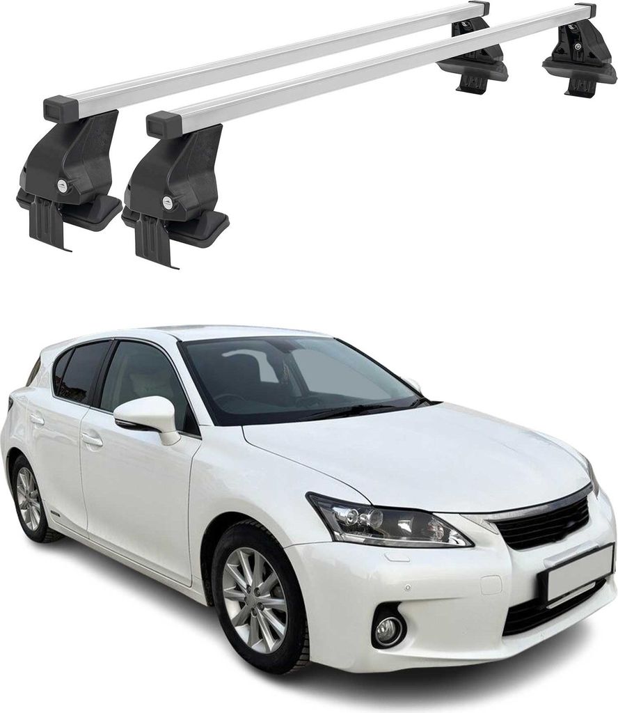 Menabo Dachträger Grundtäger für Lexus CT 2011-2014 50kg Stahl Silber 2 tlg