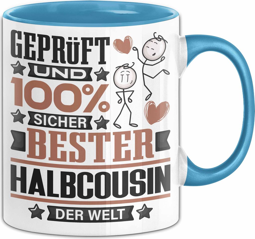 Halbcousin Geschenk Lustiger Spruch für Halbcousin Geschenkidee Bester Halbcousin Der Welt (Blau)