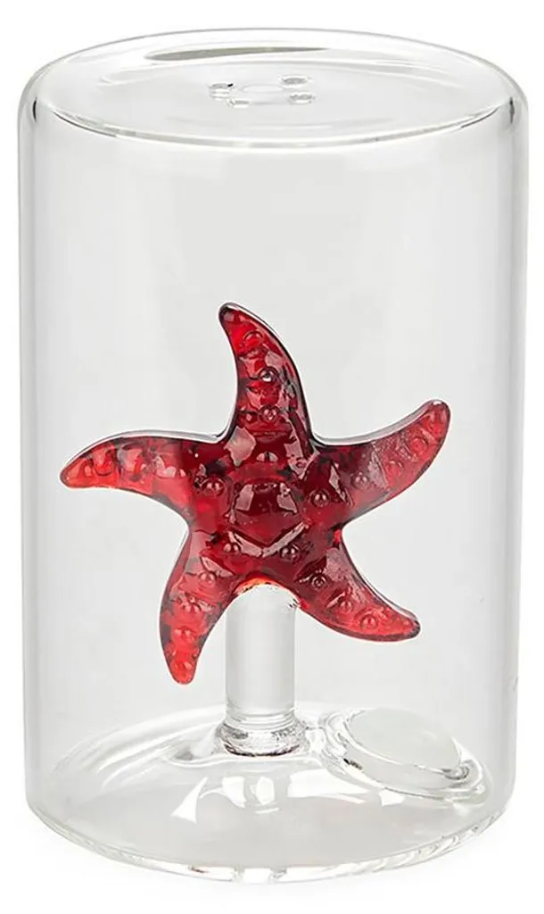 Dosatore Pepe Balvi Starfish Rosso - Vetro Borosilicato Resistente