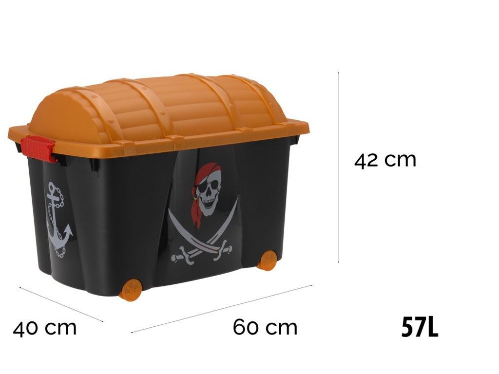 Spielzeugkiste (Multibox) mit Rollen im Piraten Design Produktbild 3