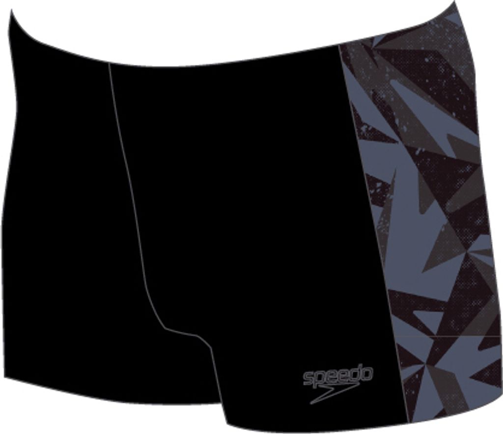 Speedo Herren Fitness Swim Hyper Boom Panel Aquashort Black Oxid Grey