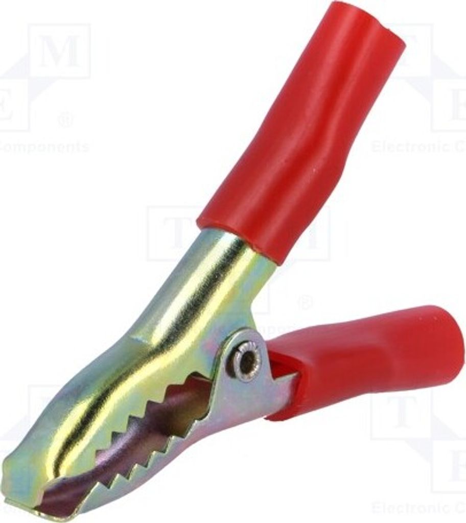 1x Krokodilklemme L. ges: 65mm 15A rot Krokodilklemmen sonstige Ber.Halt: max.25mm