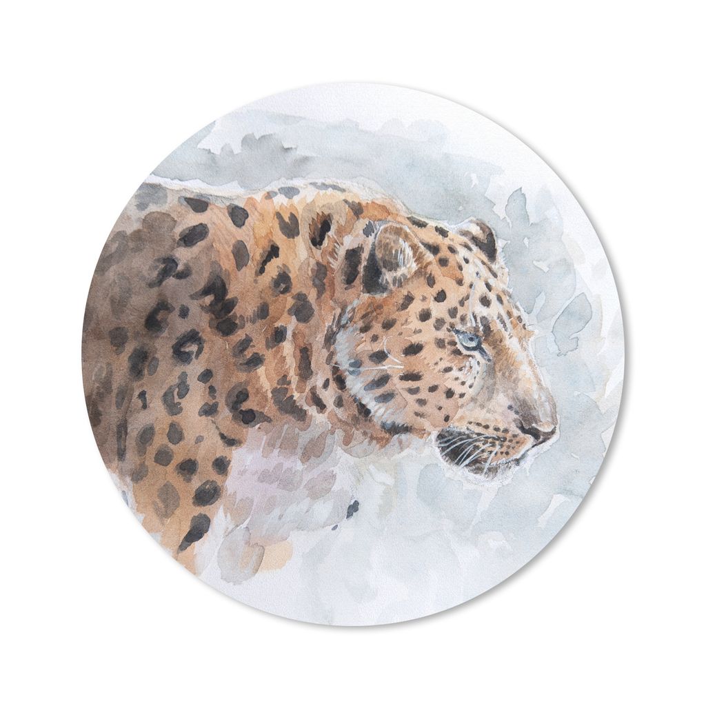 MuchoWow Mauspad Mousepad Panther - Aquarell - Tiere 50x50 cm - Mousepads - Maus Mat - Pad - Mausunterlage - Vinyl