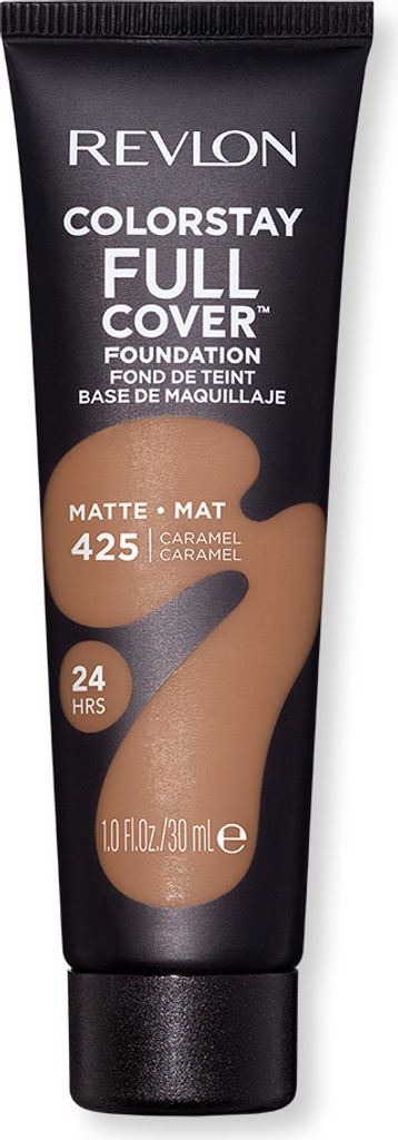 Revlon ColorStay Full Cover Longwear Matte Foundation Heat & Sweat Resistant Lightweight Face Makeup 30ml 425 Caramel