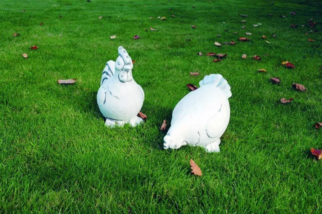 Figurine de Poule en Pierre pour Décoration Extérieure et Jardin 637