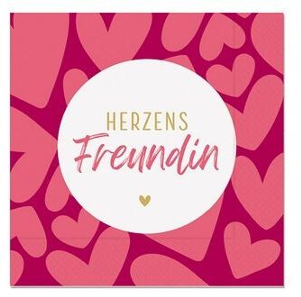 20 Servietten Herzen 33x33cm Herzen Liebe Muster Freundin Produktbild 