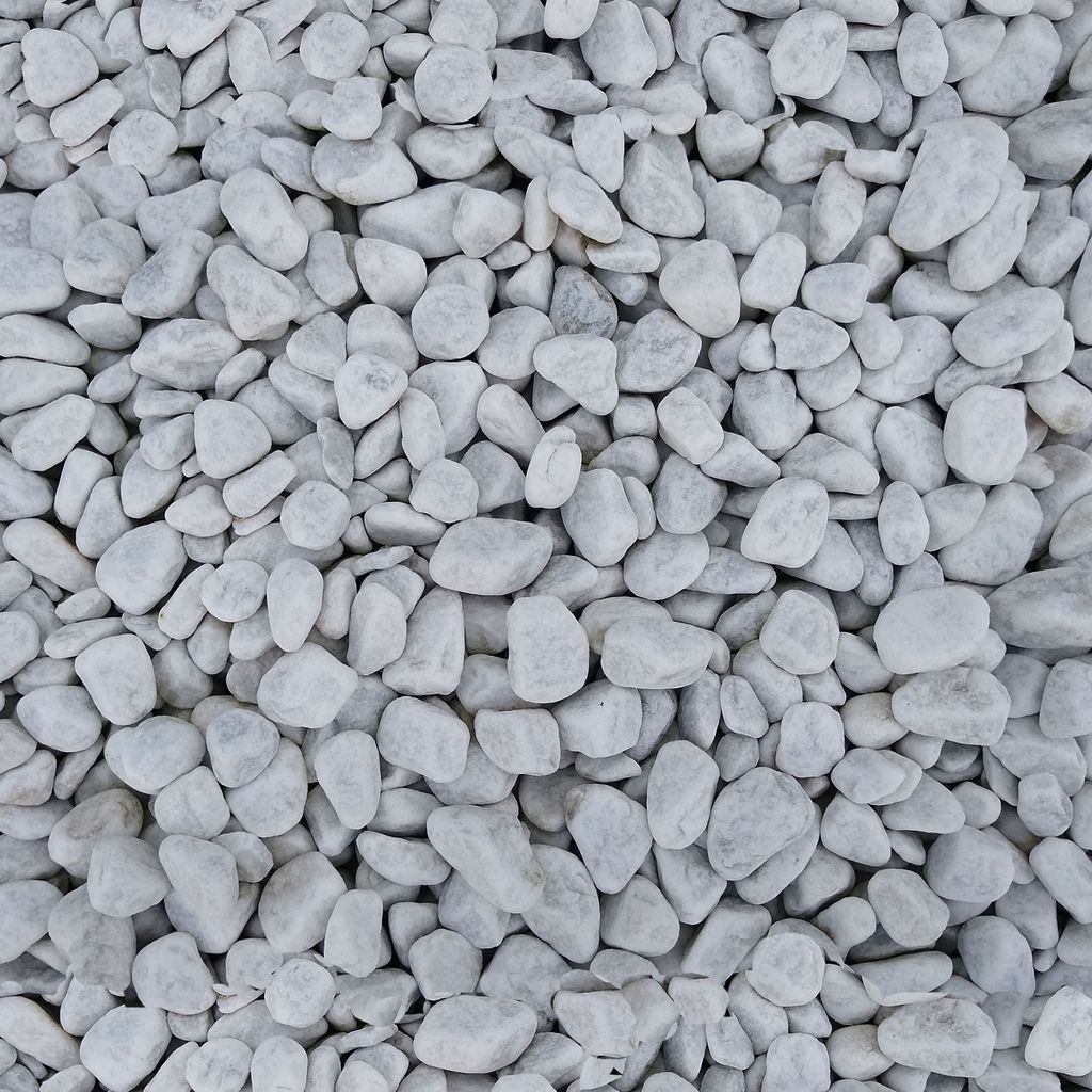 Profi Carrara rund 12-16mm 20kg - dekorativer Marmor Splitt Immagine del prodotto 