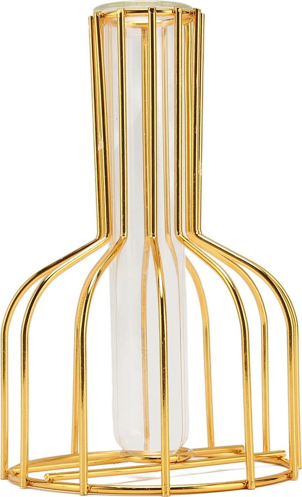 Blumenvase aus Metall, Separate Design-Reagenzglasvase aus Eisenglas fr Schlafzimmer