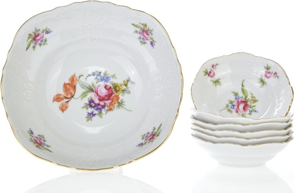 Thun 1794 Bernadotte, Kompottgarnitur, Gartenblumen, Thun, 7 d.