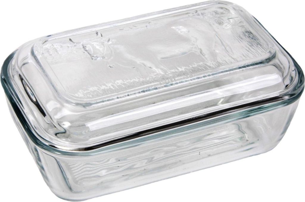 Luminarc Butterdose aus Glas mit Kuh-Motiv 17 x 10,5 x 7 cm Produktbild 