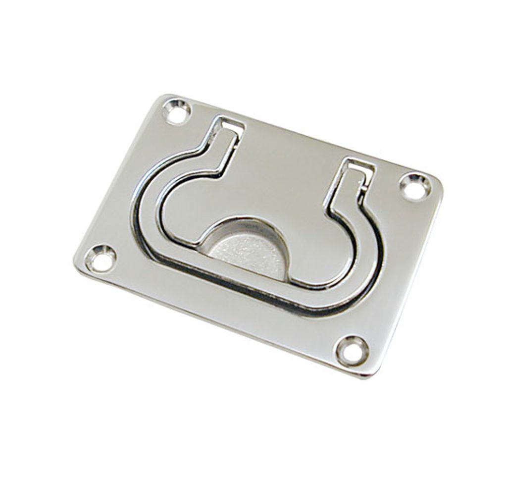 Einlass-Kastengriff Edelstahl 77x55 mm mit Feder