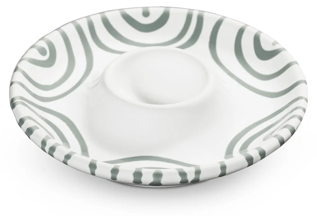 Coquetier en Céramique Grise Graugeflammt Gmundner Keramik 12 cm Chic