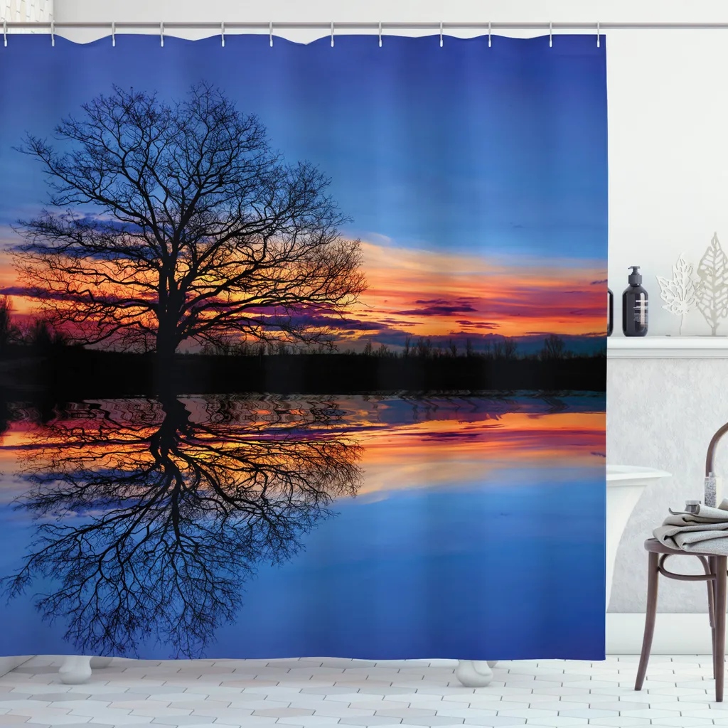 Tenda Doccia Estetica Alba ABAKUHAUS 175x240 | Tessuto Premium Blu