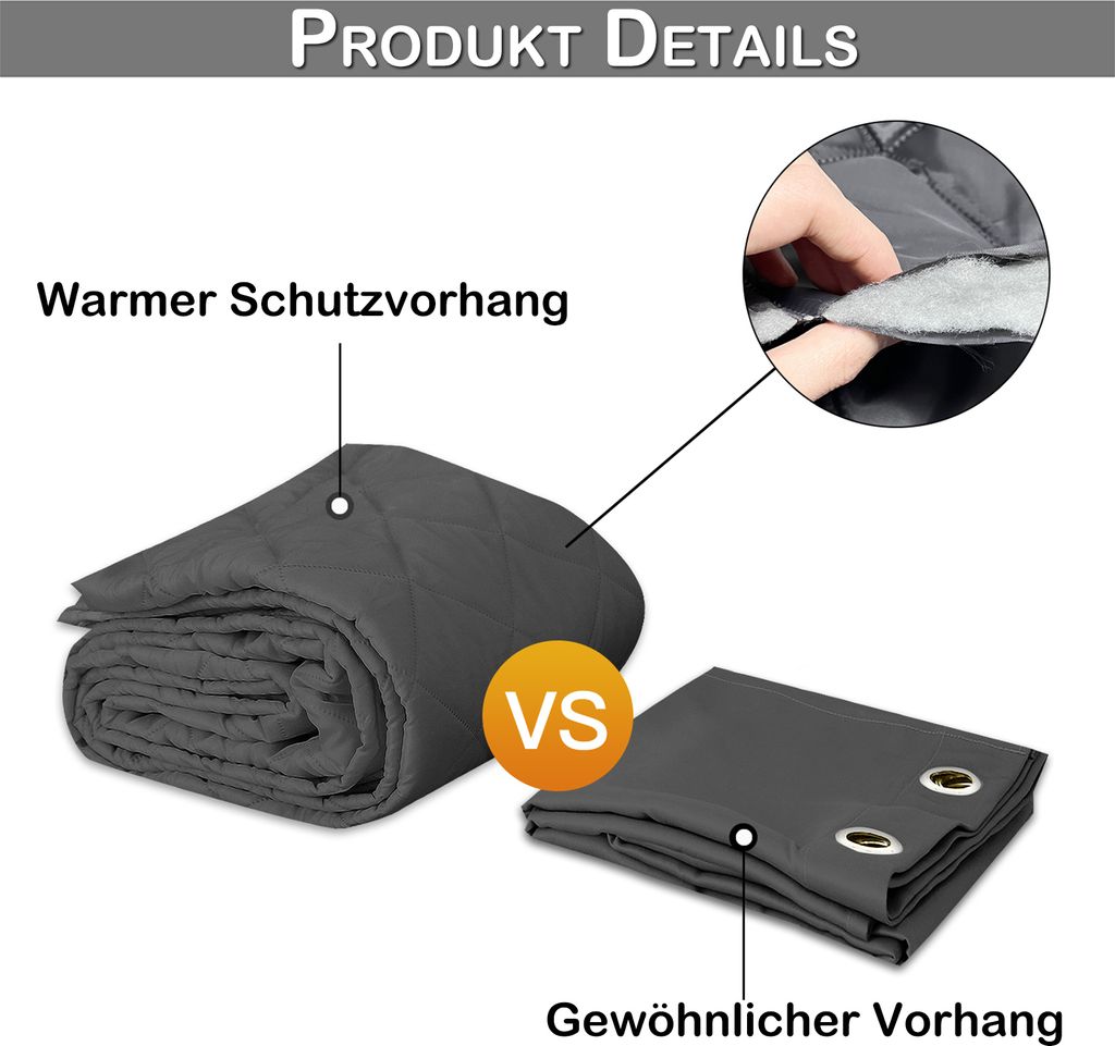 Thermovorhang Kälteschutz Kräuselband Stangendurchzug, Produktbild 4